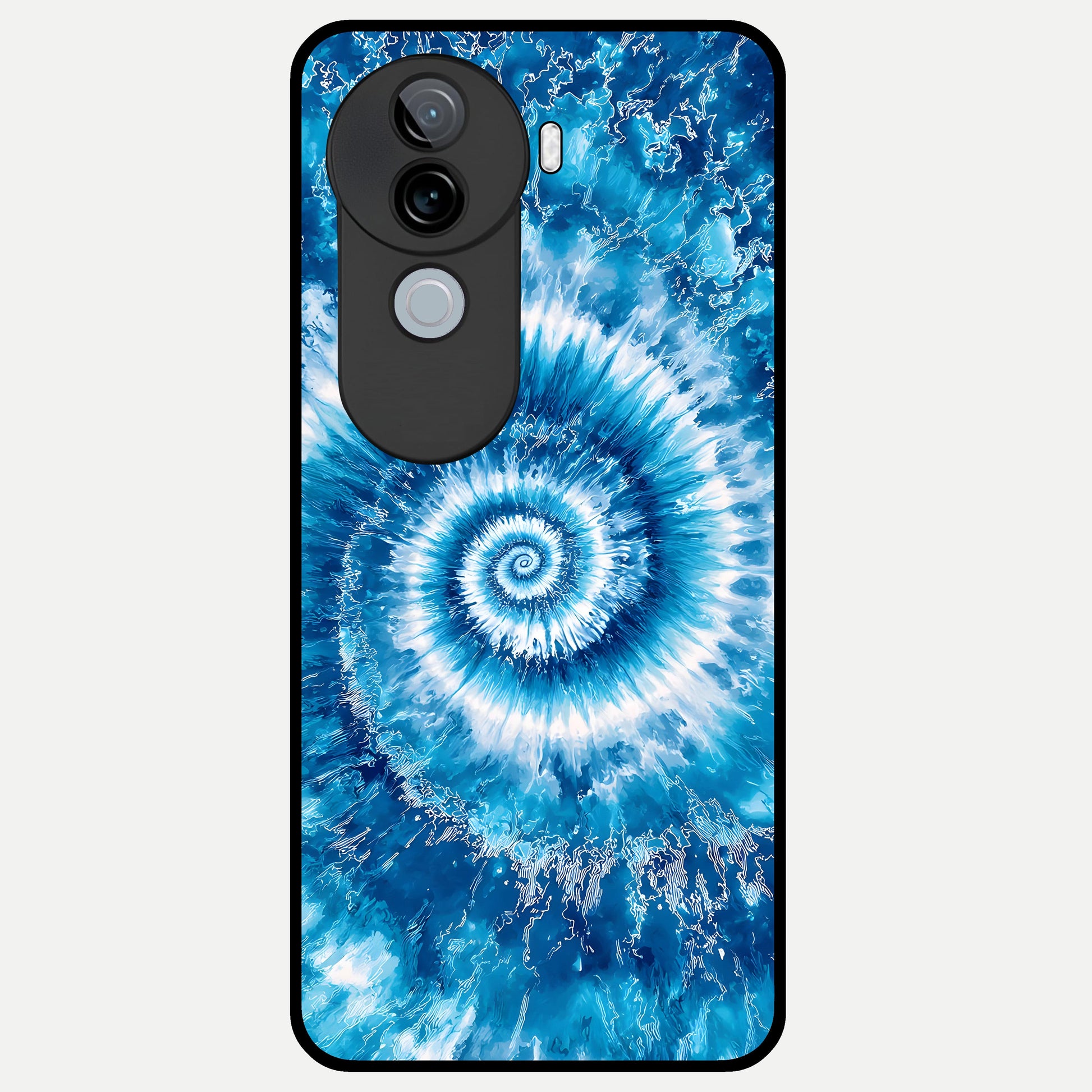 Blue Galaxy Wave Glass Case for iQOO Z9s back cover – full design glossy printed glass finish