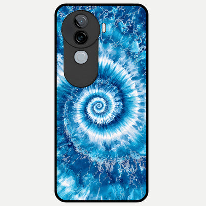  Blue Galaxy Wave Glass Case for iQOO Z9s back cover – full design glossy printed glass finish