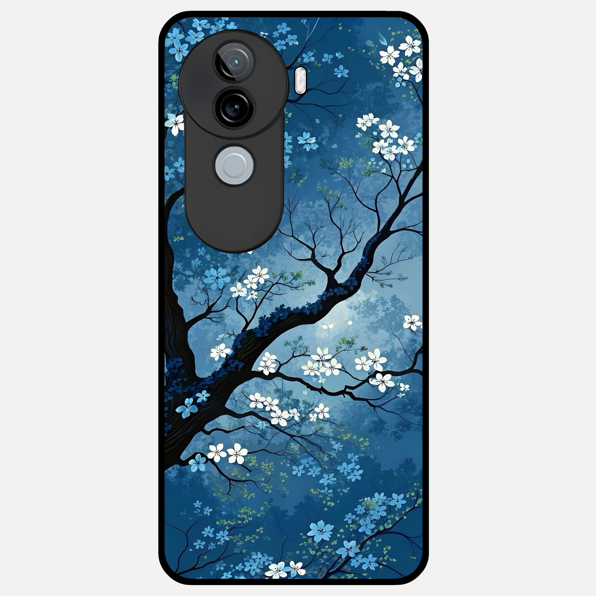  Blue Tree Serenity Glass Case for iQOO Z9s back cover – full design glossy printed glass finish