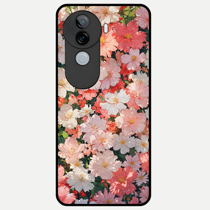  Blush Bloom Field Glass Case for iQOO Z9s back cover – full design glossy printed glass finish
