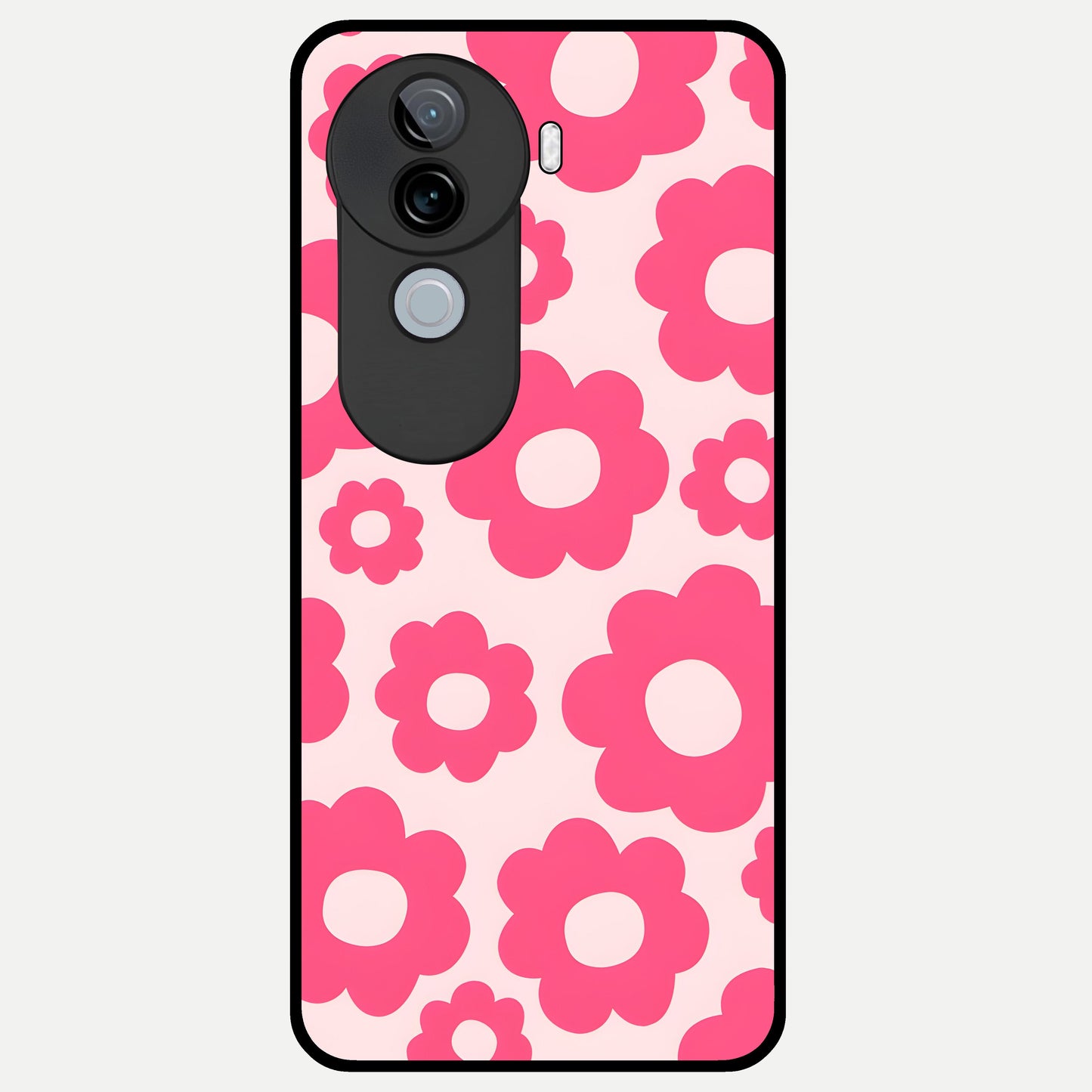  Blush Flower Pop Glass Case for iQOO Z9s back cover – full design glossy printed glass finish