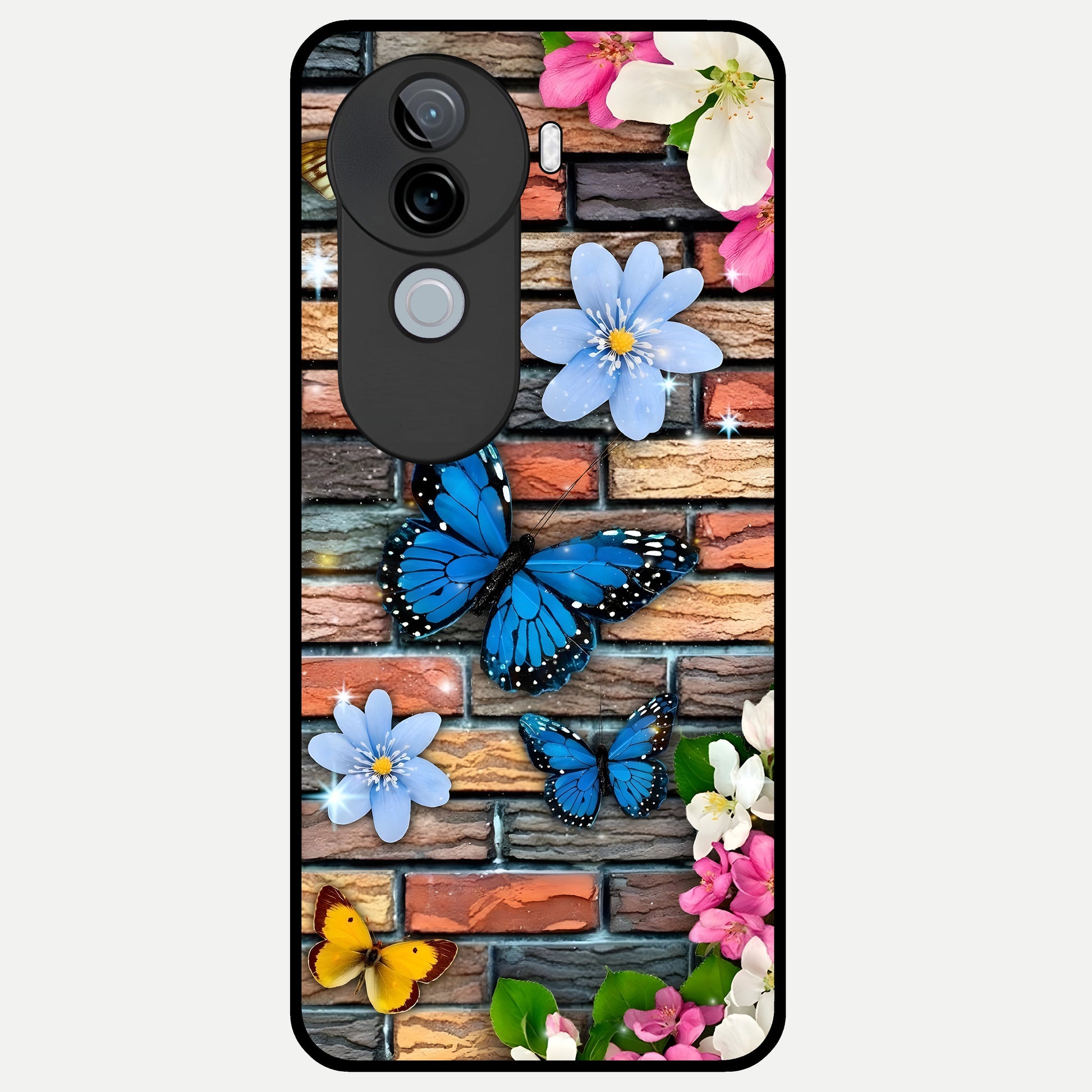  Brick Bloom Flight Glass Case for iQOO Z9s back cover – full design glossy printed glass finish