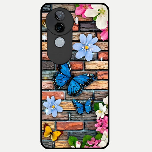  Brick Bloom Flight Glass Case for iQOO Z9s back cover – full design glossy printed glass finish