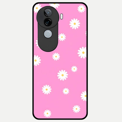  Bubblegum Daisy Pop Glass Case for iQOO Z9s back cover – full design glossy printed glass finish