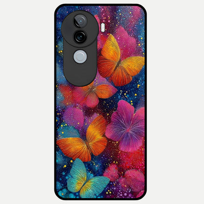  Butterfly Dream Mist Glass Case for iQOO Z9s back cover – full design glossy printed glass finish