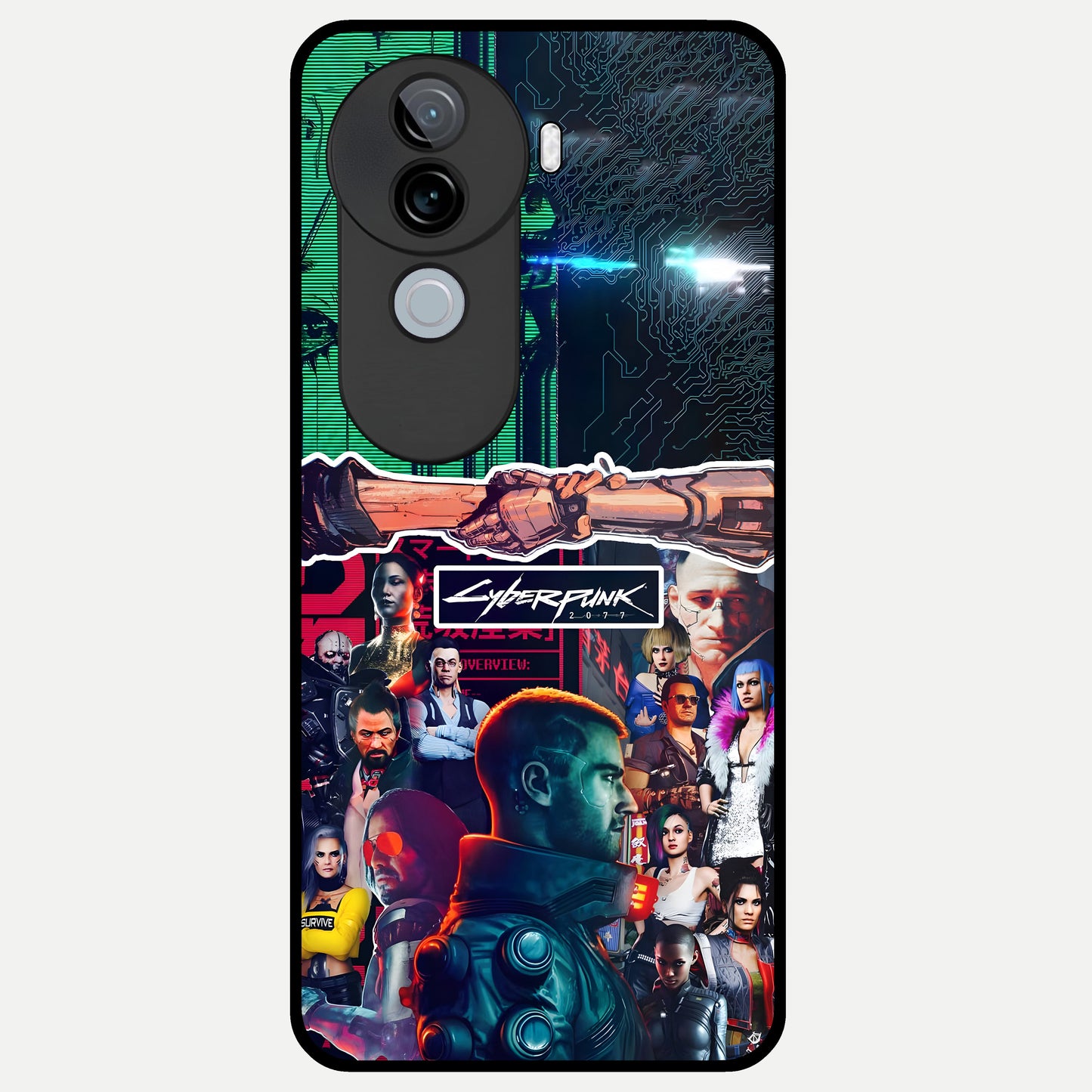  CYBERPUNK Legacy Glass Case for iQOO Z9s back cover – full design glossy printed glass finish