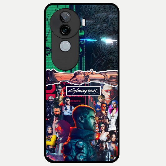  CYBERPUNK Legacy Glass Case for iQOO Z9s back cover – full design glossy printed glass finish