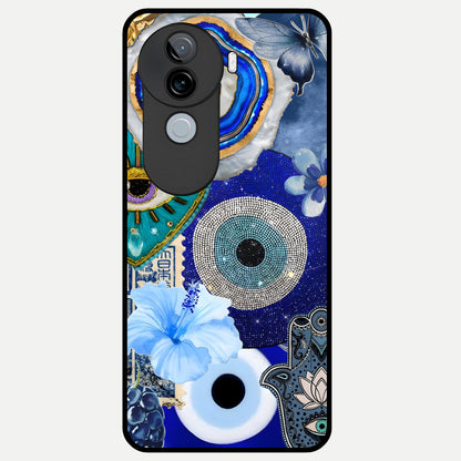  Celestial Blue Vision Glass Case for iQOO Z9s back cover – full design glossy printed glass finish