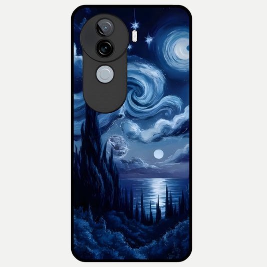  Celestial Dream Van Gogh Glass Case for iQOO Z9s back cover – full design glossy printed glass finish