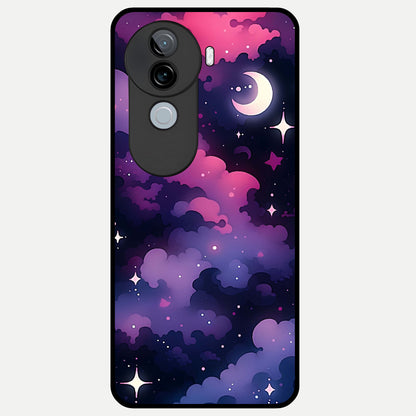  Celestial Moon Magic Glass Case for iQOO Z9s back cover – full design glossy printed glass finish