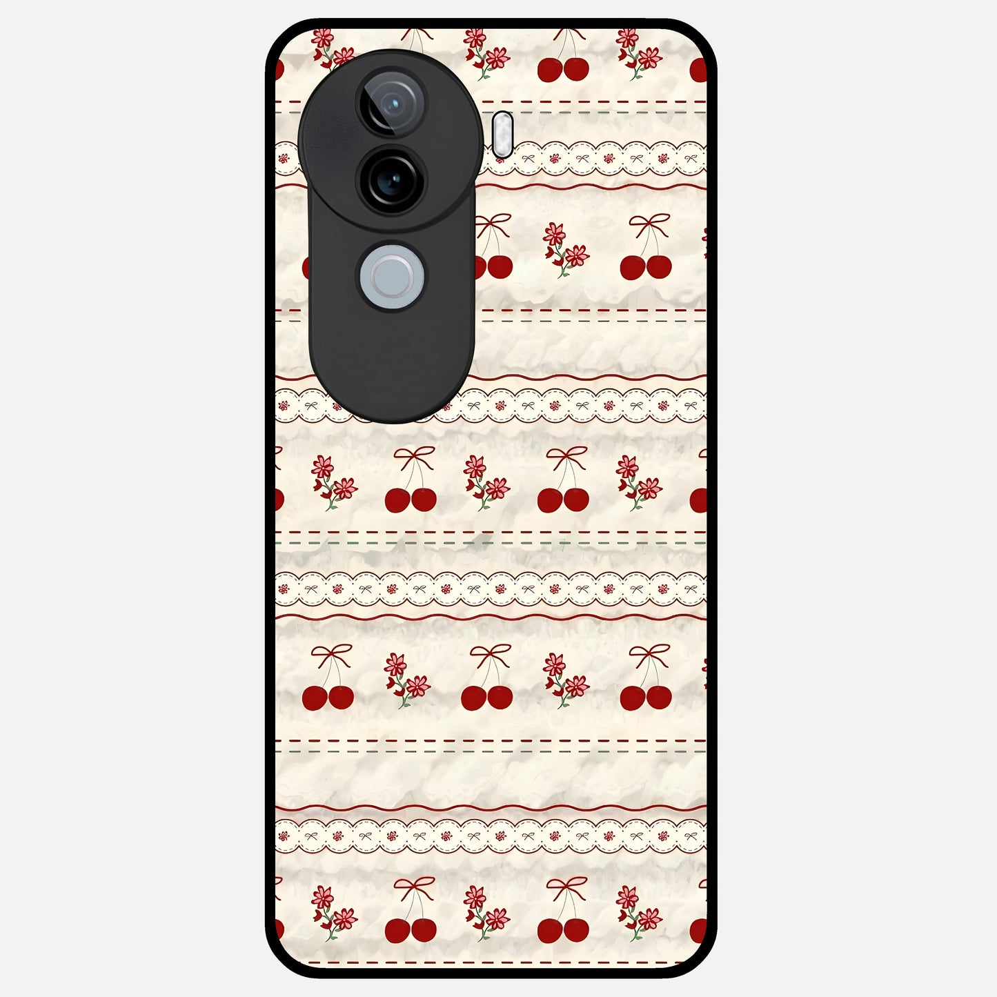  Cherry Bloom Charm Glass Case for iQOO Z9s back cover – full design glossy printed glass finish