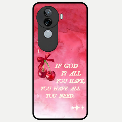  Cherry Quote Glass Case for iQOO Z9s back cover – full design glossy printed glass finish