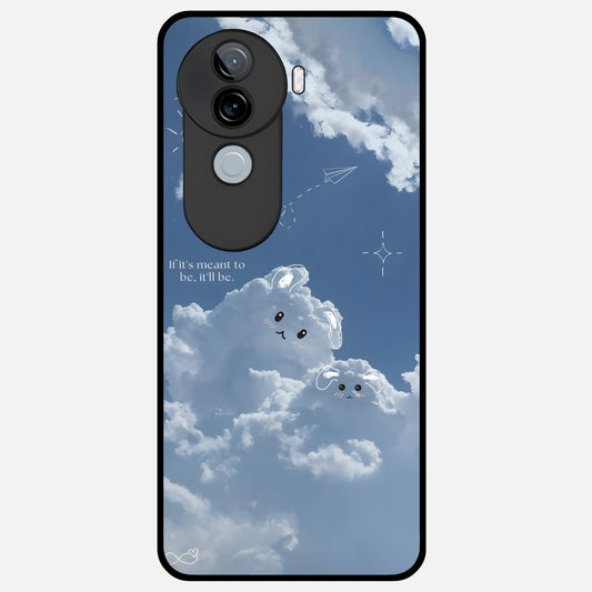 Cloud Bunny Dreams Glass Case for iQOO Z9s back cover – full design glossy printed glass finish