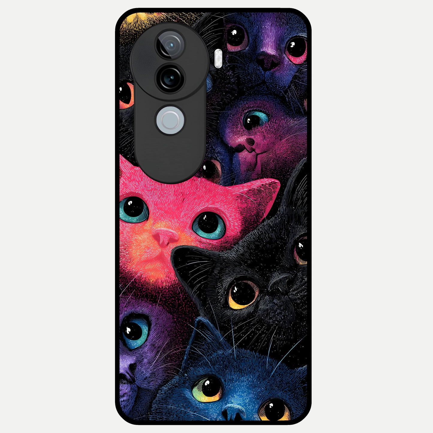  Cosmic Cats Dreams Glass Case for iQOO Z9s back cover – full design glossy printed glass finish
