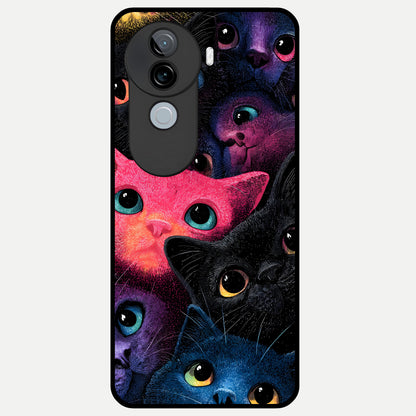  Cosmic Cats Dreams Glass Case for iQOO Z9s back cover – full design glossy printed glass finish