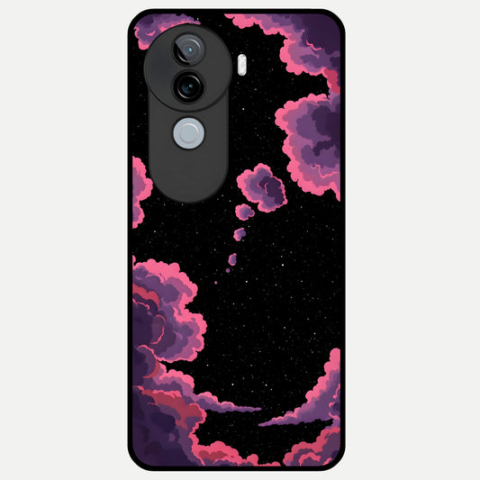  Cosmic Cloud Journey Glass Case for iQOO Z9s back cover – full design glossy printed glass finish