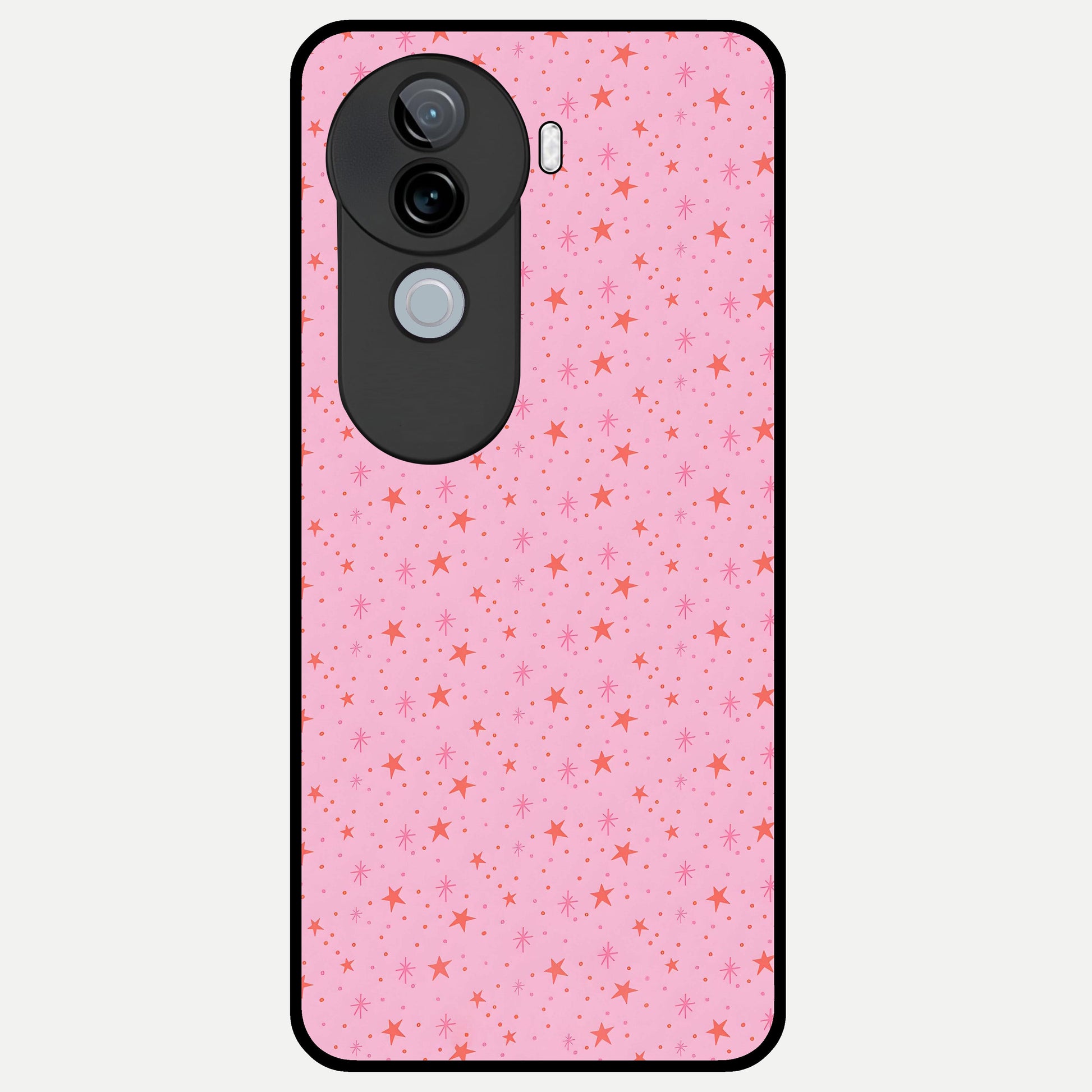  Cosmic Pink Sparkle Glass Case for iQOO Z9s back cover – full design glossy printed glass finish