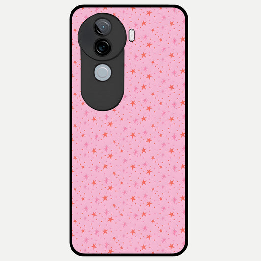  Cosmic Pink Sparkle Glass Case for iQOO Z9s back cover – full design glossy printed glass finish