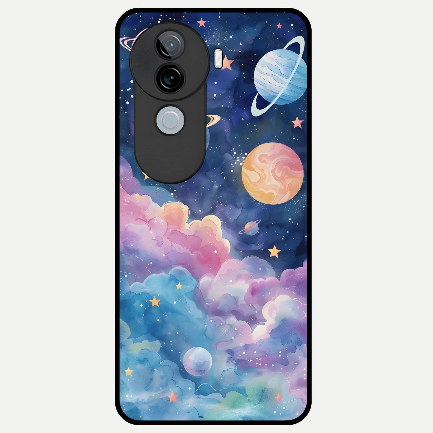  Cosmic Planet Dreams Glass Case for iQOO Z9s back cover – full design glossy printed glass finish