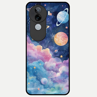  Cosmic Planet Dreams Glass Case for iQOO Z9s back cover – full design glossy printed glass finish