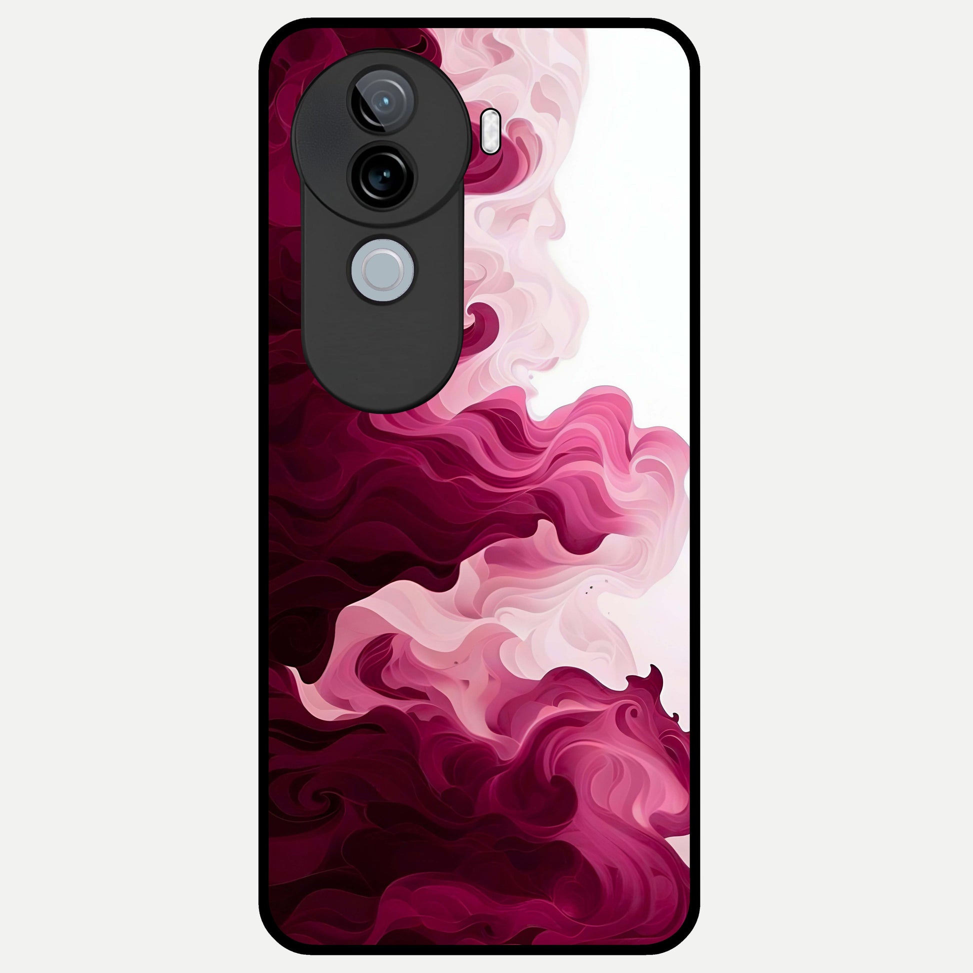  Crimson Wave Flow Glass Case for iQOO Z9s back cover – full design glossy printed glass finish