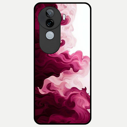  Crimson Wave Flow Glass Case for iQOO Z9s back cover – full design glossy printed glass finish