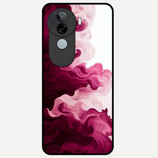  Crimson Wave Flow Glass Case for iQOO Z9s back cover – full design glossy printed glass finish