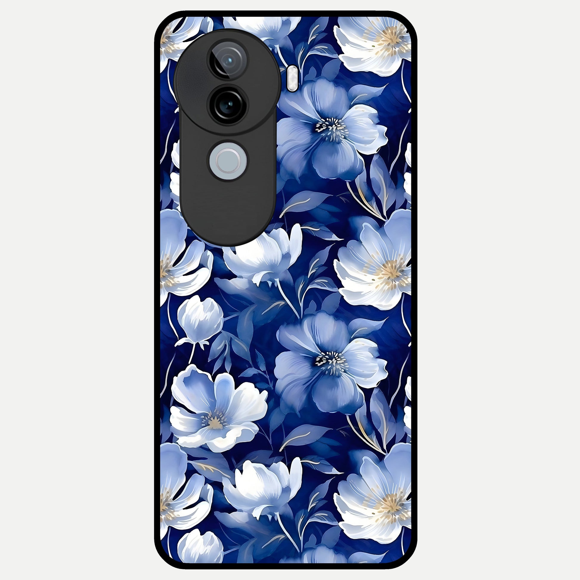  Cute Floral Patterns Glass Case for iQOO Z9s back cover – full design glossy printed glass finish