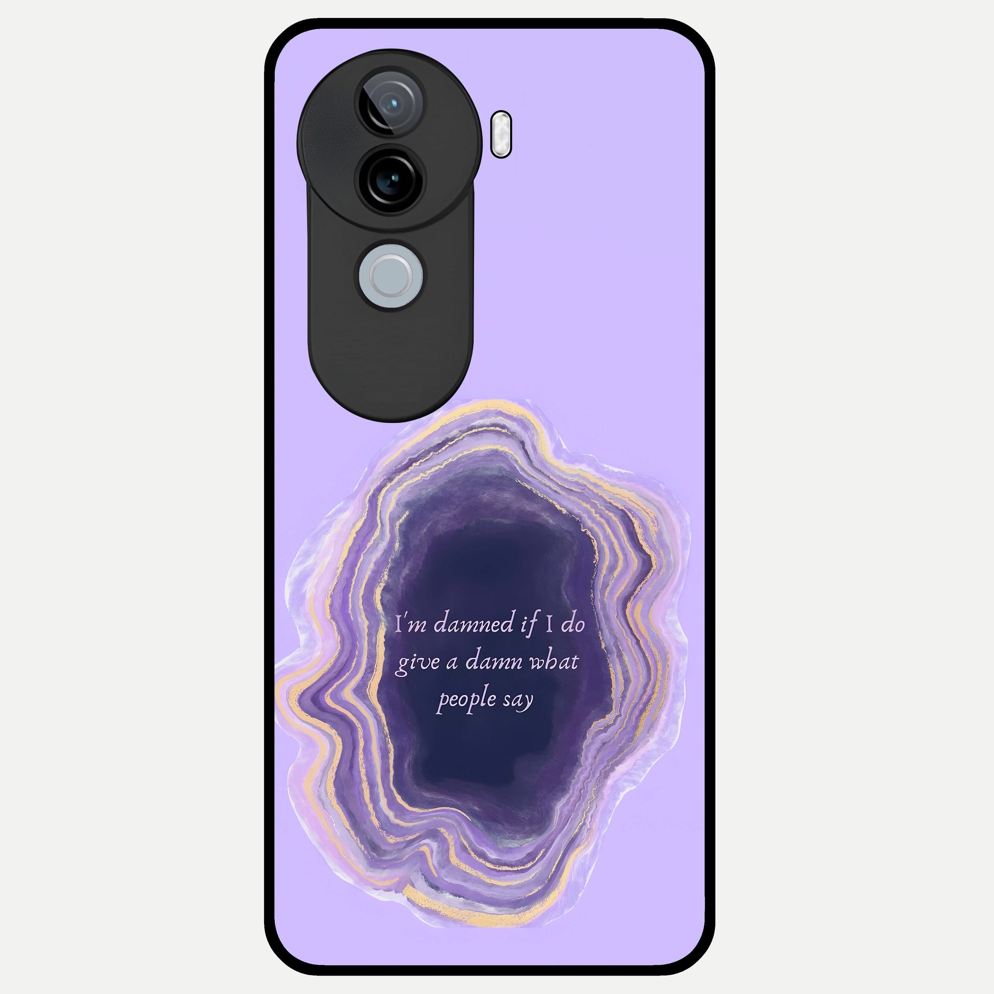  Damned People Quote Glass Case for iQOO Z9s back cover – full design glossy printed glass finish