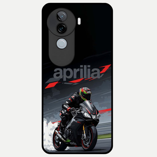  Dark Aprilla Glass Case for iQOO Z9s back cover – full design glossy printed glass finish