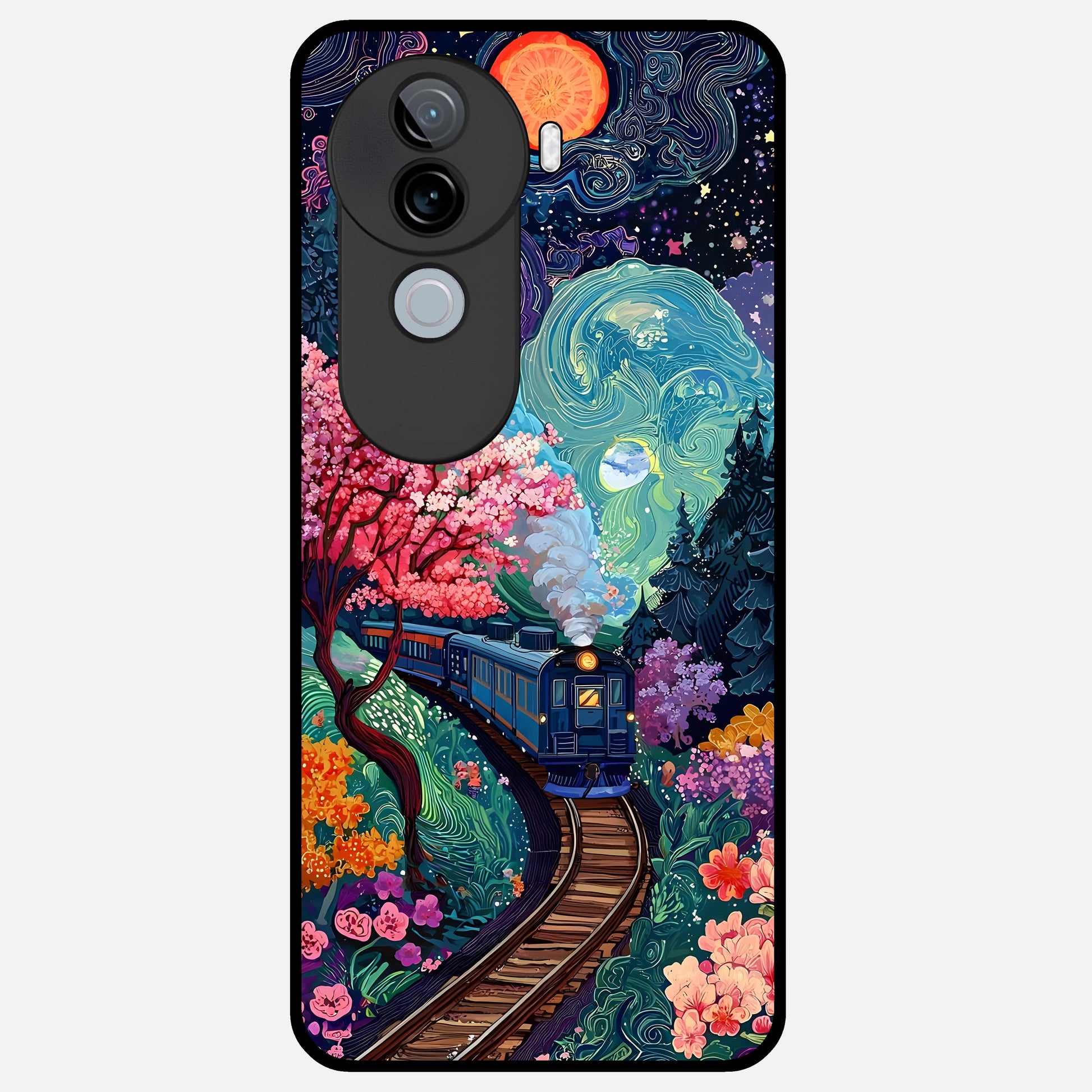  Digital Art Glass Case for iQOO Z9s back cover – full design glossy printed glass finish