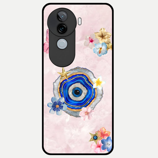  Divine Aura Bloom Glass Case for iQOO Z9s back cover – full design glossy printed glass finish