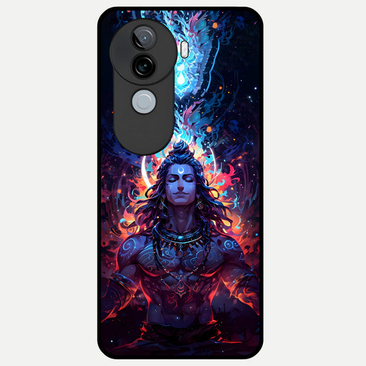  Divine Fire Shiv Glass Case for iQOO Z9s back cover – full design glossy printed glass finish