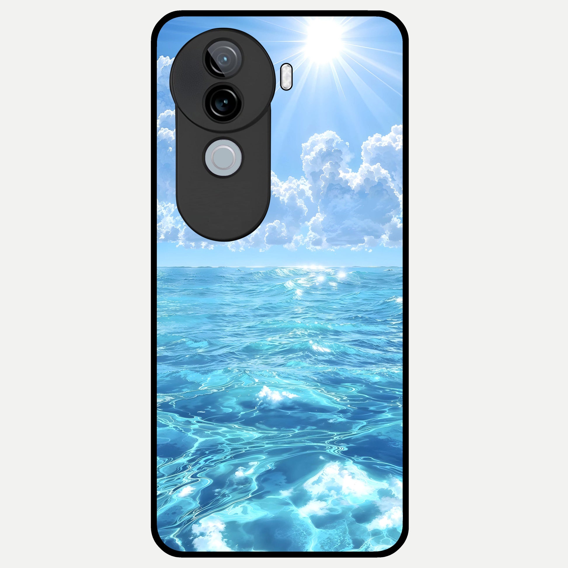  Endless Ocean Horizon Glass Case for iQOO Z9s back cover – full design glossy printed glass finish