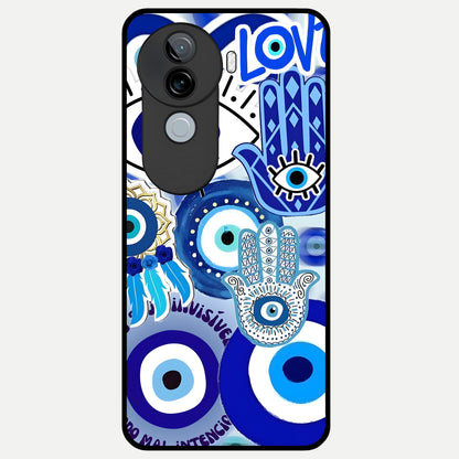  Evil Eyes Dream Glass Case for iQOO Z9s back cover – full design glossy printed glass finish