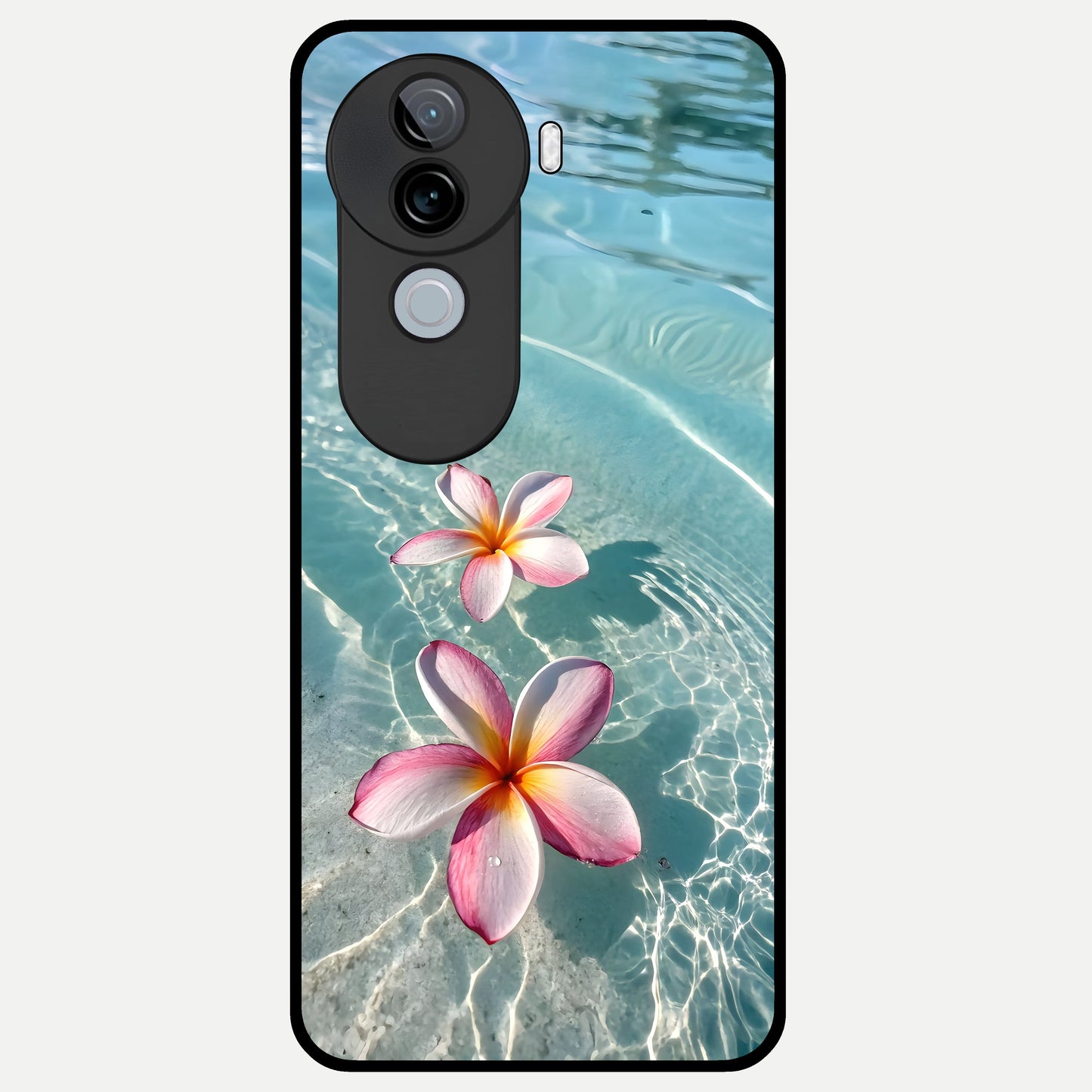  Floating Bloom Bliss Glass Case for iQOO Z9s back cover – full design glossy printed glass finish