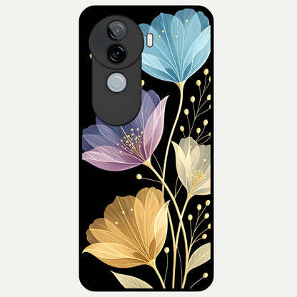  Flower Bloom Glow Glass Case for iQOO Z9s back cover – full design glossy printed glass finish