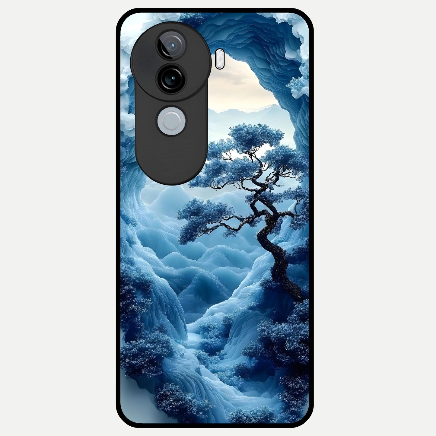  Frozen Serenity Gate Glass Case for iQOO Z9s back cover – full design glossy printed glass finish