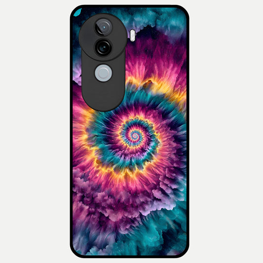  Galactic Spiral Burst Glass Case for iQOO Z9s back cover – full design glossy printed glass finish
