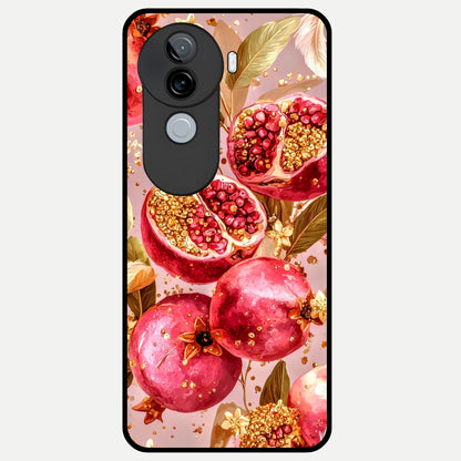  Golden Bloom Glow Glass Case for iQOO Z9s back cover – full design glossy printed glass finish