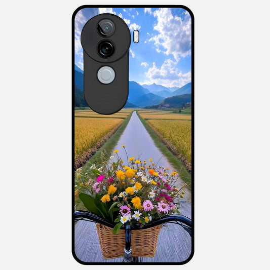  Golden Field Journey Glass Case for iQOO Z9s back cover – full design glossy printed glass finish