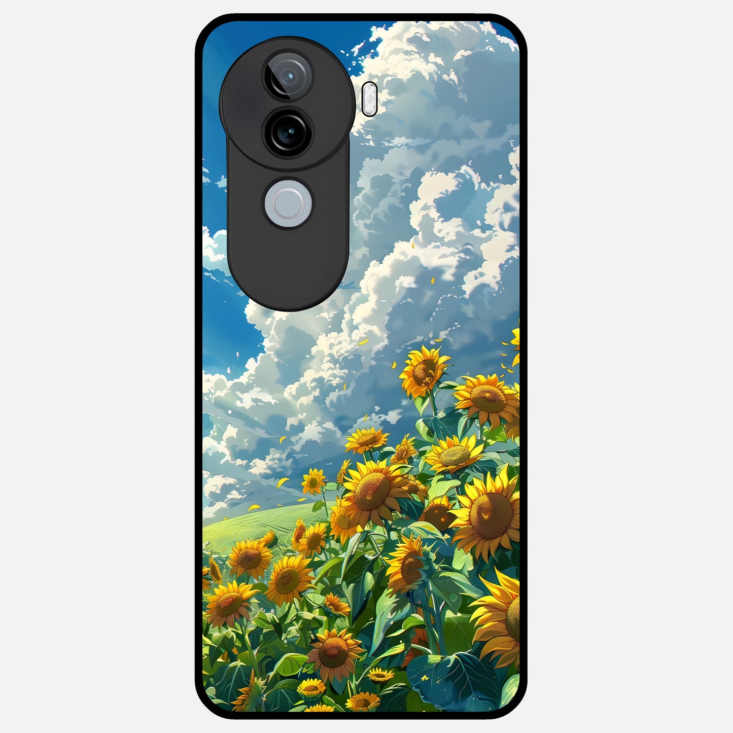  Golden Sun Glory Glass Case for iQOO Z9s back cover – full design glossy printed glass finish