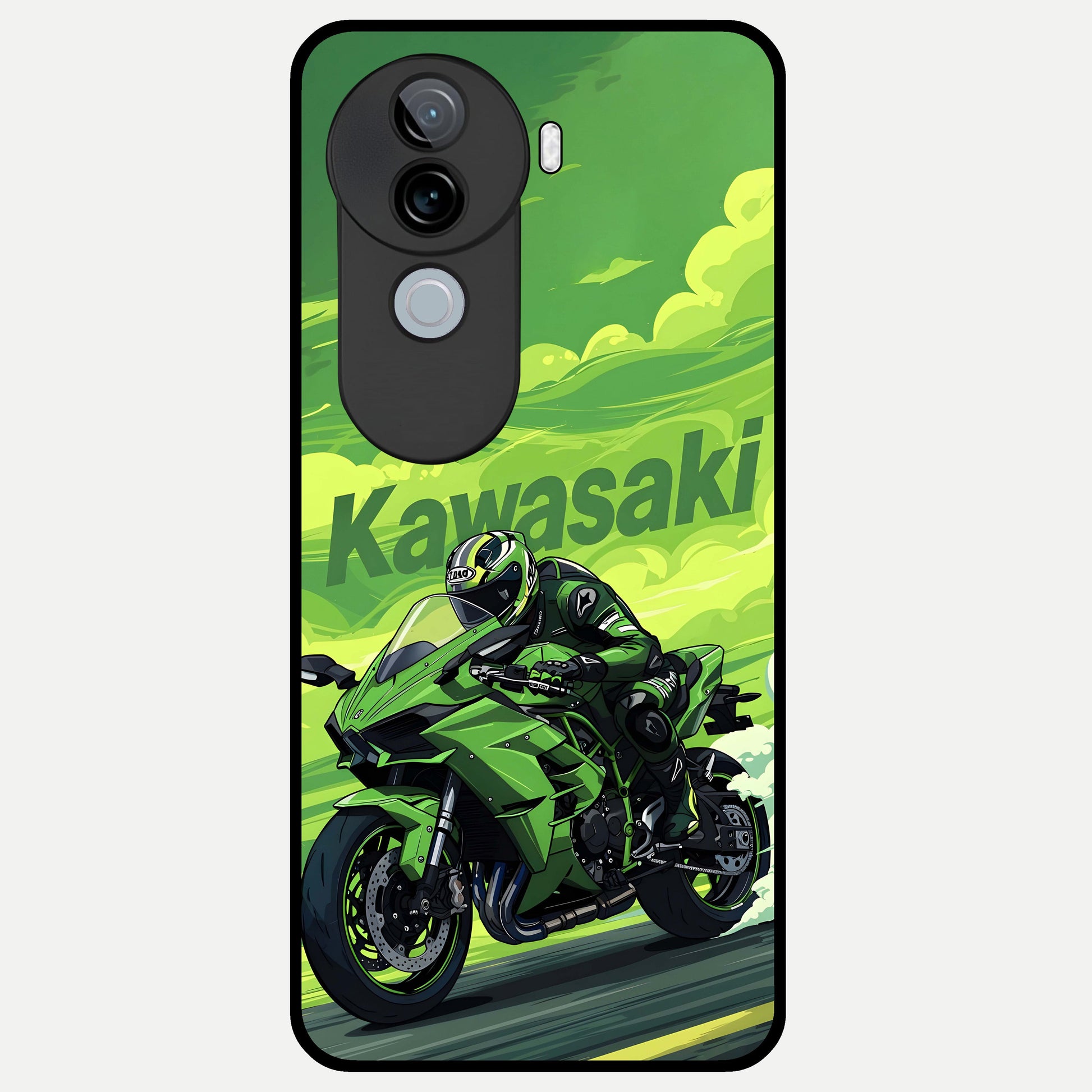  Greenery Sky Glass Case for iQOO Z9s back cover – full design glossy printed glass finish