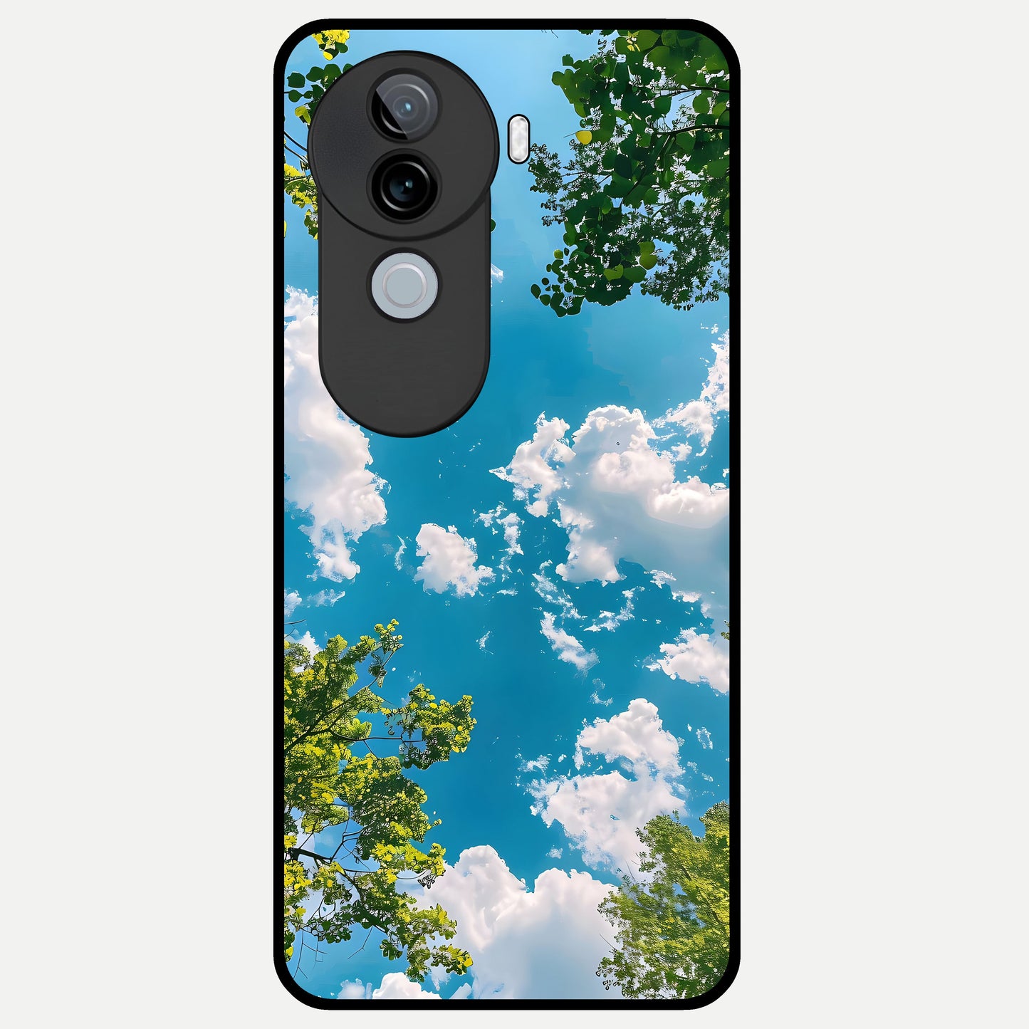  Green Moon Energy Glass Case for iQOO Z9s back cover – full design glossy printed glass finish