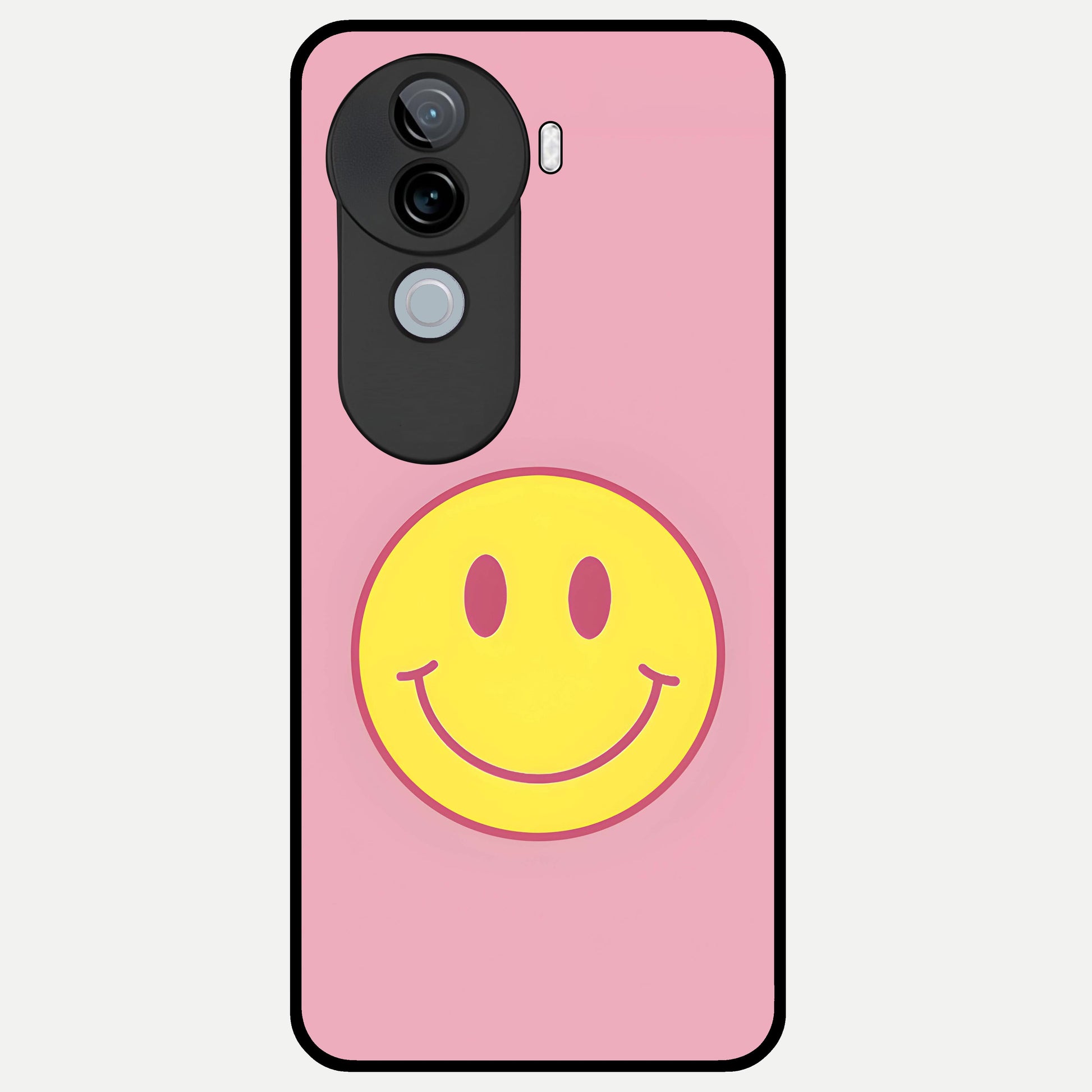  Happy Pink Mood Glass Case for iQOO Z9s back cover – full design glossy printed glass finish