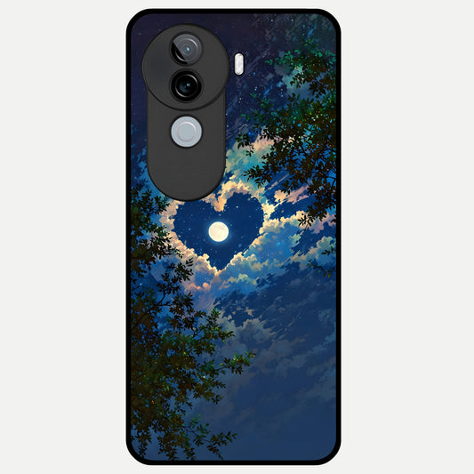  Heart With Moon Sky Glass Case for iQOO Z9s back cover – full design glossy printed glass finish