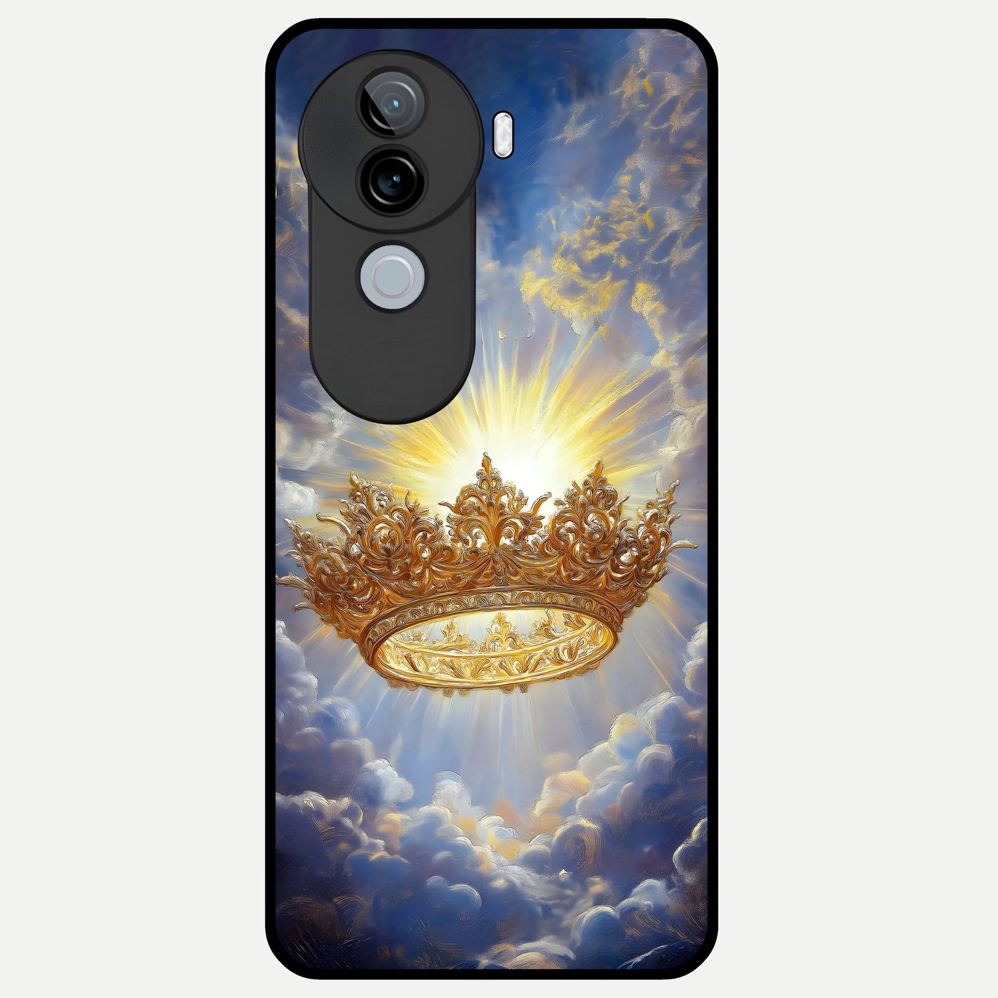  Heavenly Crown Light Glass Case for iQOO Z9s back cover – full design glossy printed glass finish