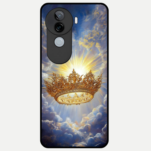  Heavenly Crown Light Glass Case for iQOO Z9s back cover – full design glossy printed glass finish
