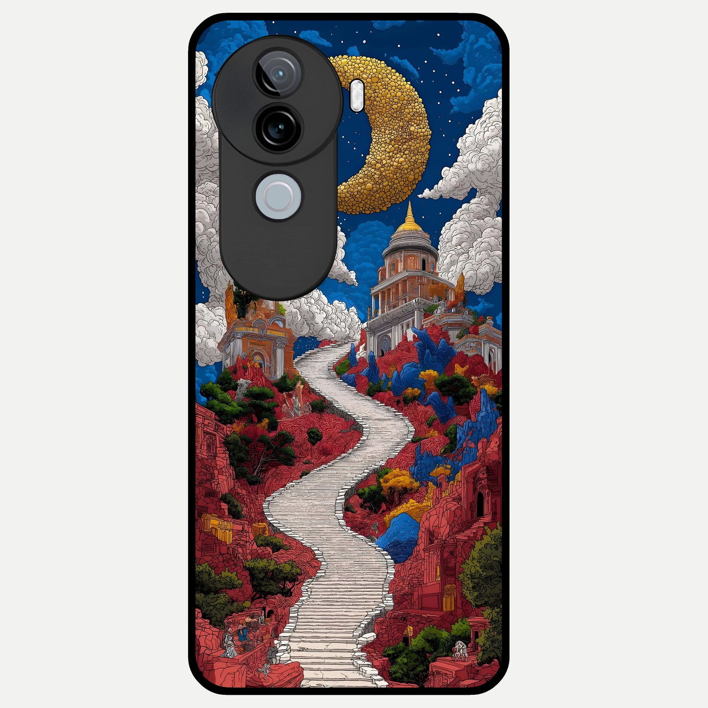  Heavenly Moon Path Glass Case for iQOO Z9s back cover – full design glossy printed glass finish