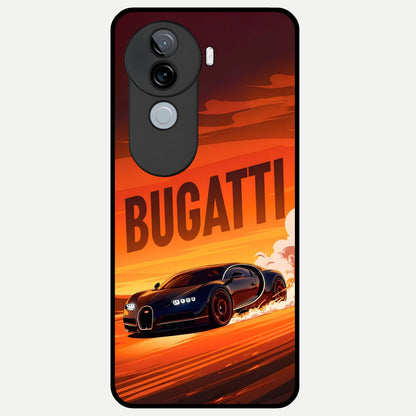  Inferno Bugatti Storm Glass Case for iQOO Z9s back cover – full design glossy printed glass finish